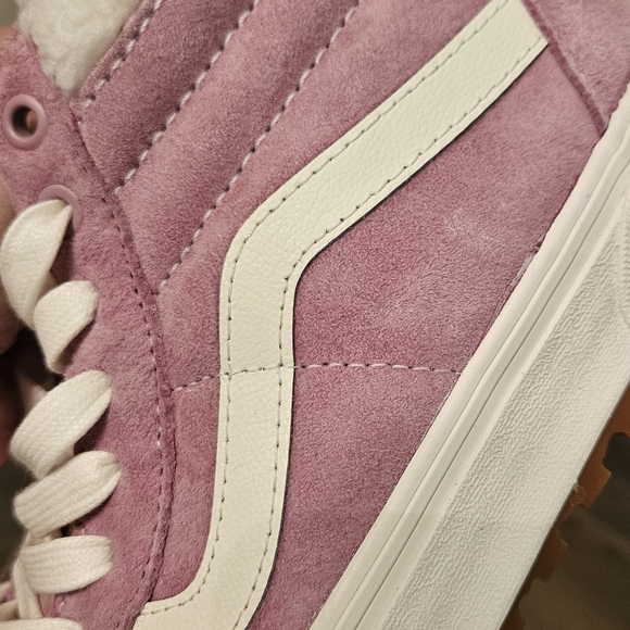 Vans Women's Suede Pink High-Top Sneakers - Picture 3 of 5